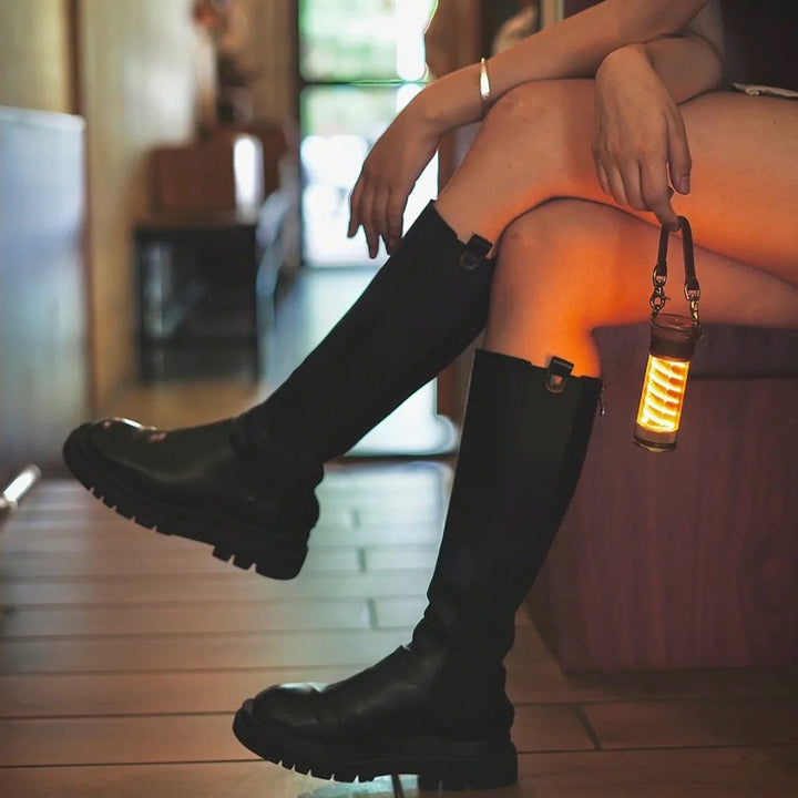 Illuminate Your Adventures: The Camping Lantern Set With Leather Hang Rope