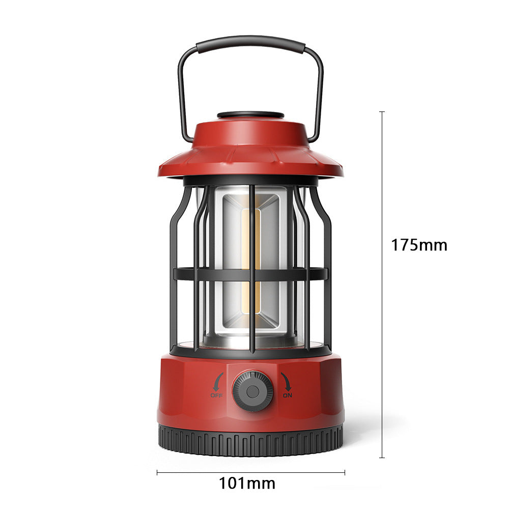 Portable Outdoor Camping Lantern COB Tent Light Retro Style