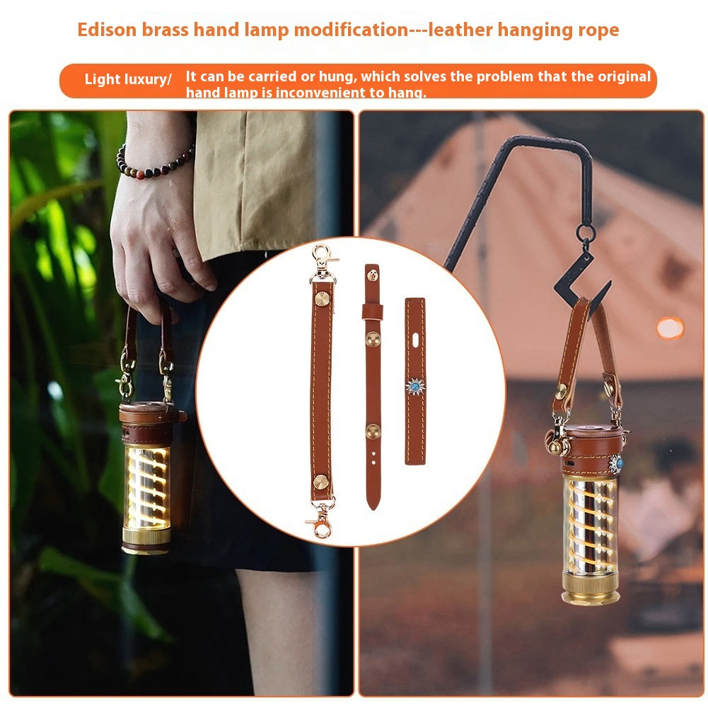 Camping Lantern Set With Leather Hang Rope 3-Piece