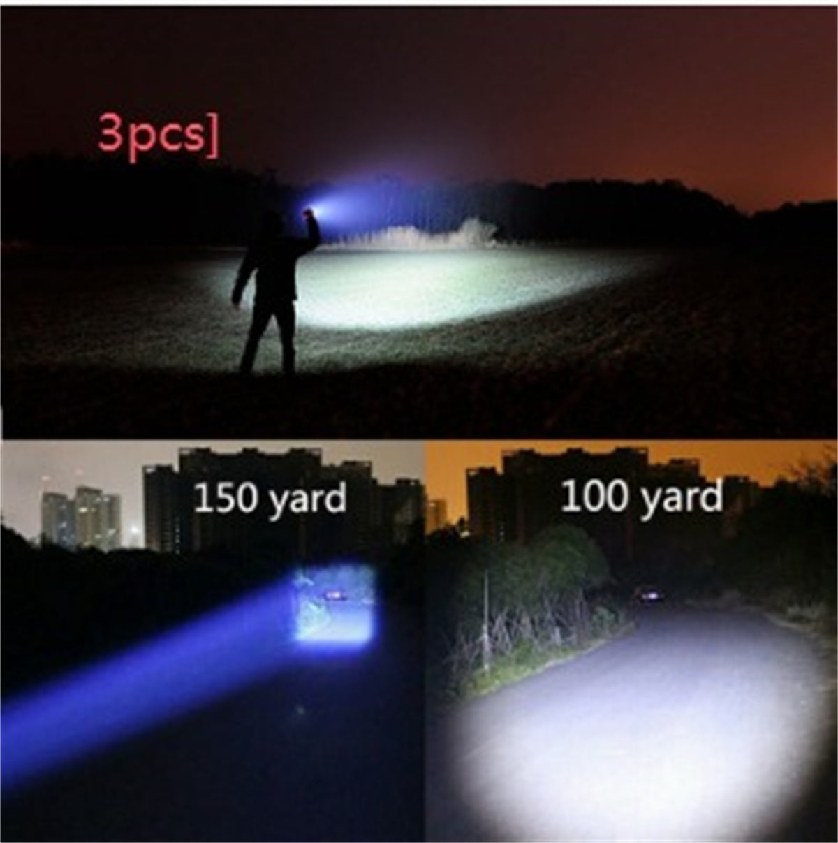Portable Mini LED Flashlight Zoomable Torch for Hunting
