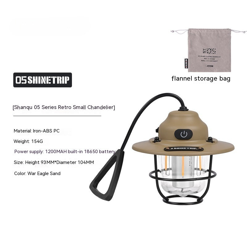 Outdoor Camping Lantern Pine Cone Chandelier Light