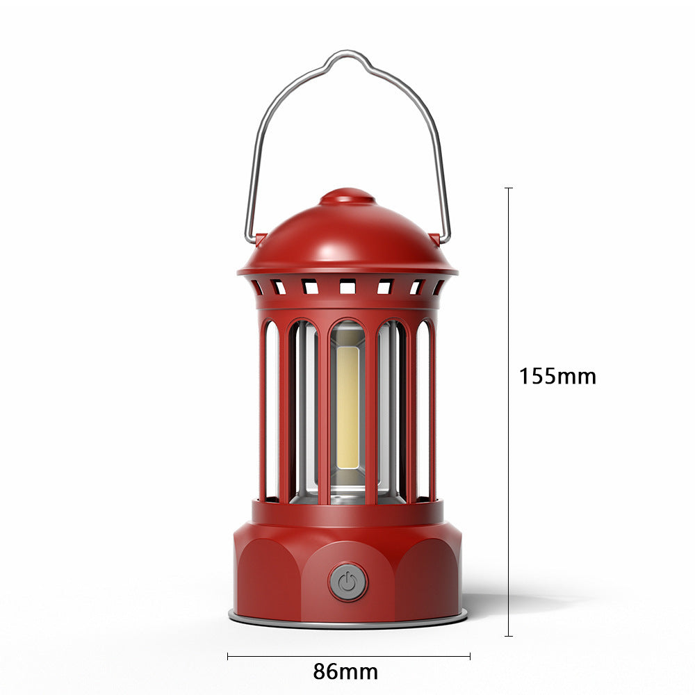 Portable Outdoor Camping Lantern COB Tent Light Retro Style