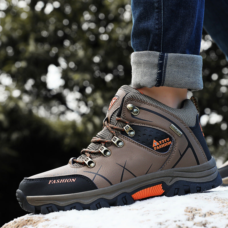 High-Top Outdoor Hiking Shoes With Warm Velvet Lining