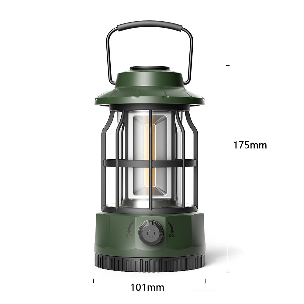 Portable Outdoor Camping Lantern COB Tent Light Retro Style