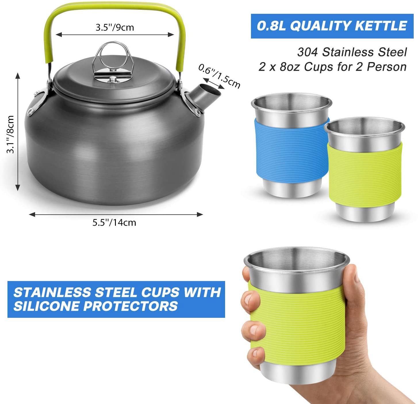 Outdoor Camping Teapot And Pot Set For Picnics