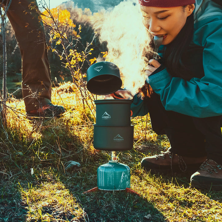 Outdoor Camping Cookware Set Heat-Collecting Cooking Gear