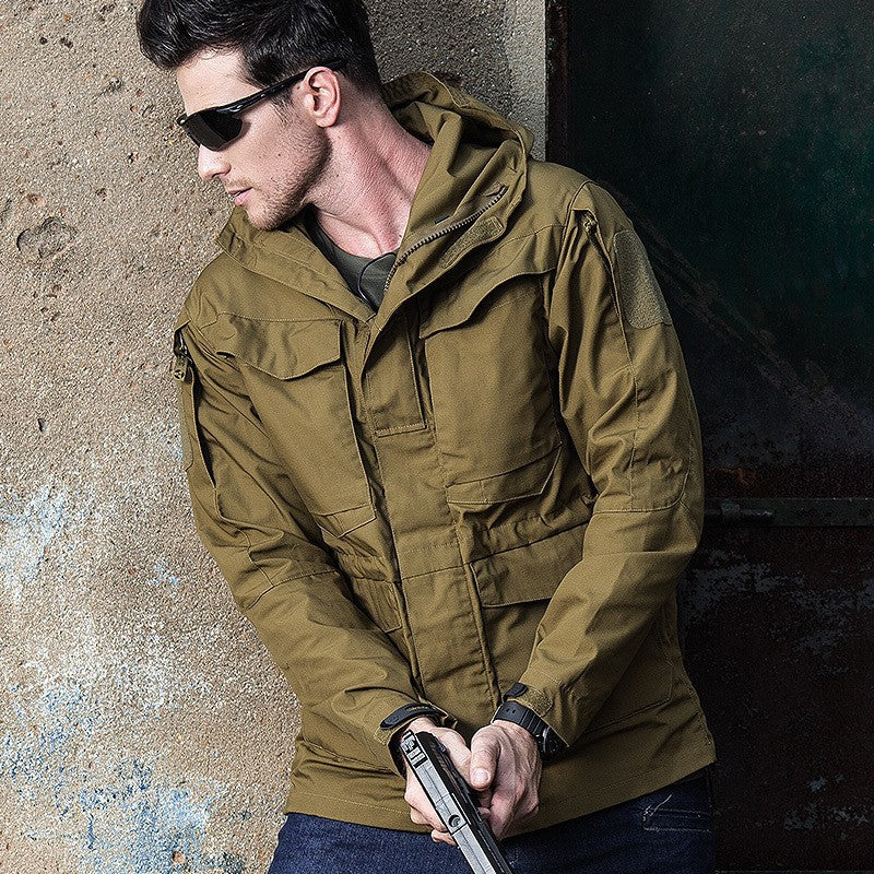 Men’s Windproof Camouflage Mid-Length Trench Coat
