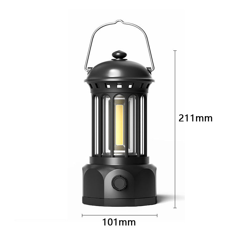 Portable Outdoor Camping Lantern COB Tent Light Retro Style
