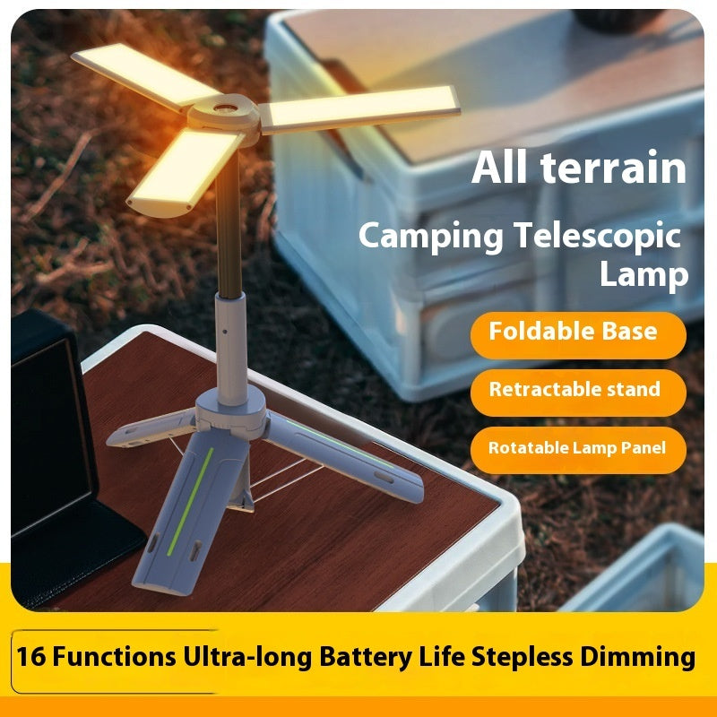 Multifunctional Rechargeable Camping Lantern With Three-Leaf Bracket