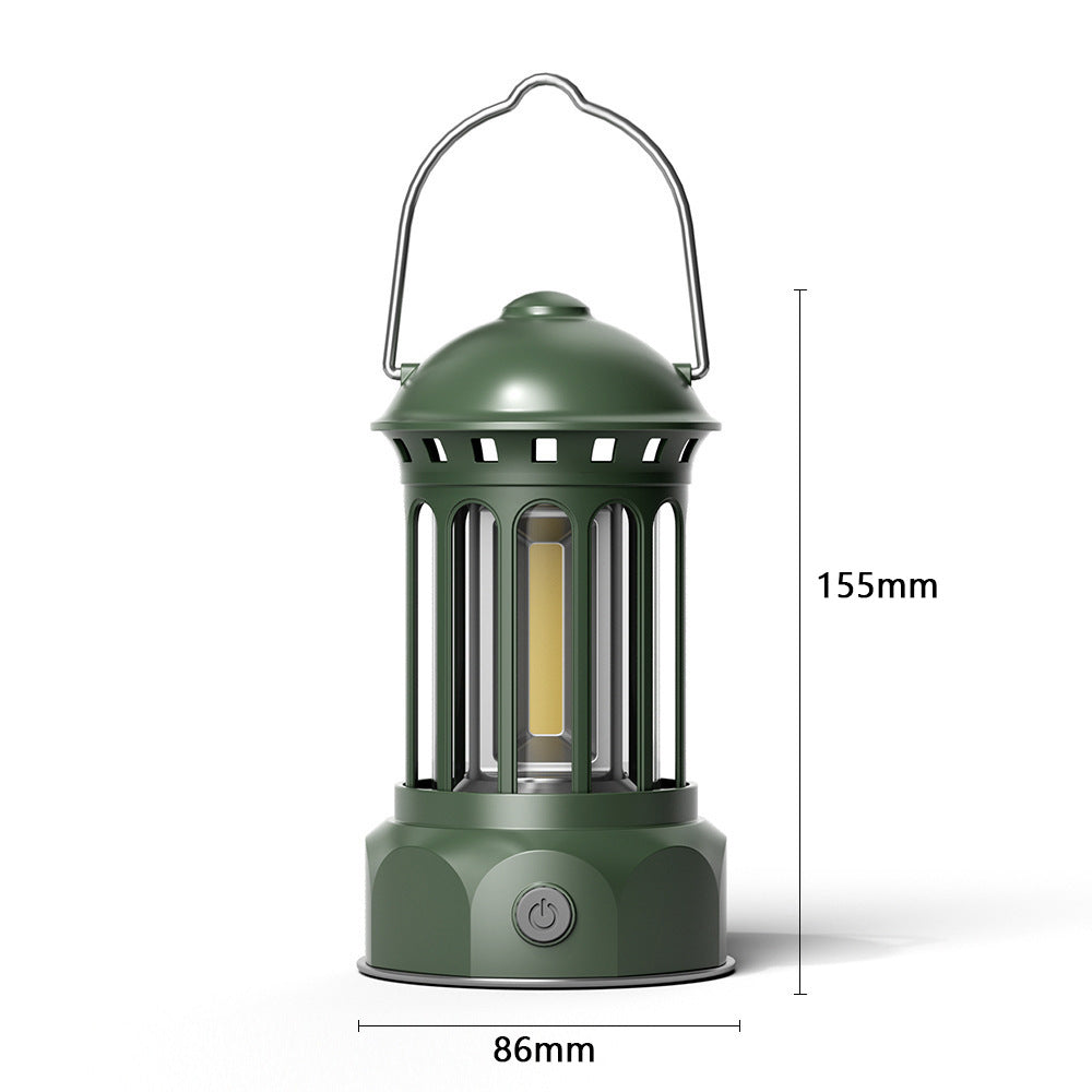 Portable Outdoor Camping Lantern COB Tent Light Retro Style