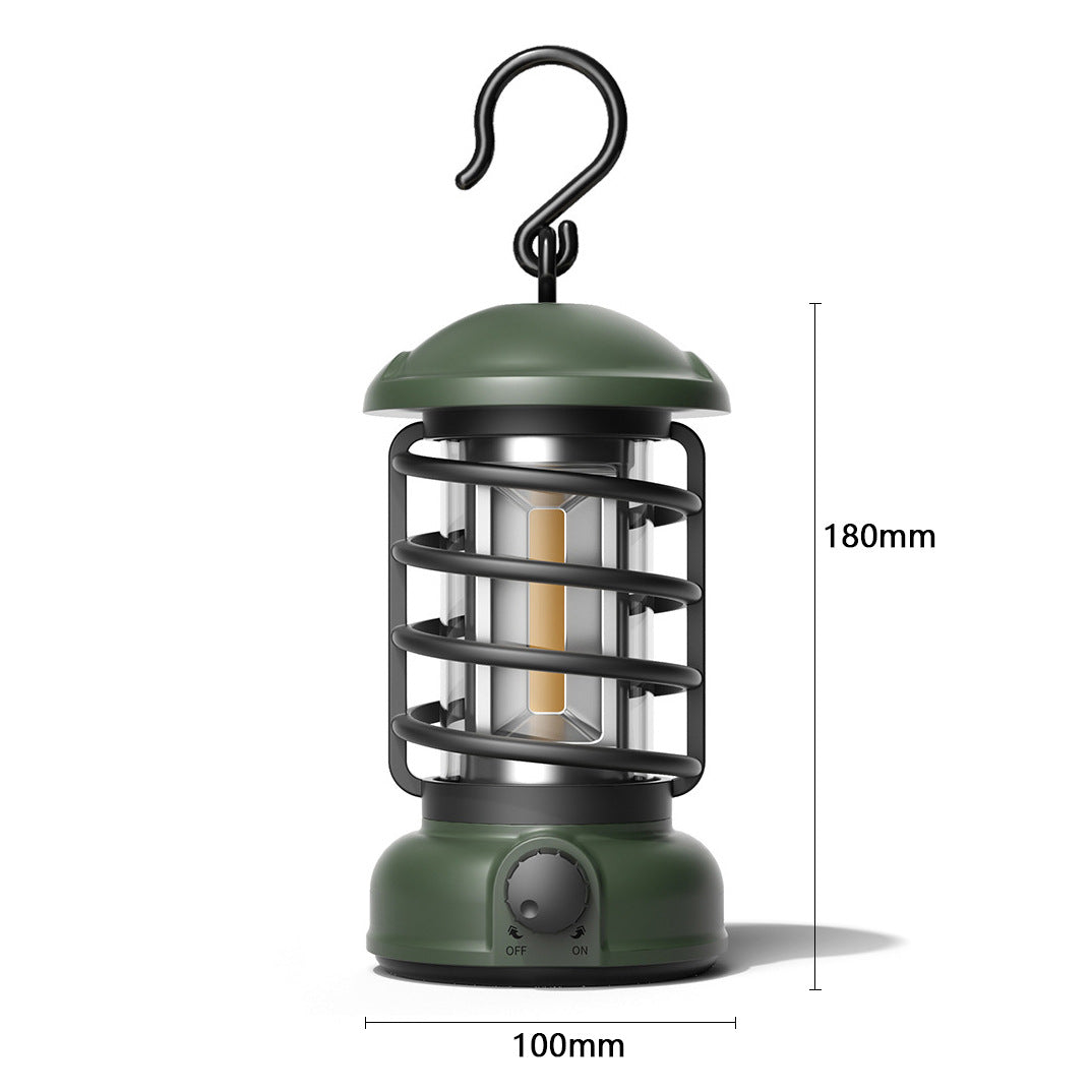 Portable Outdoor Camping Lantern COB Tent Light Retro Style