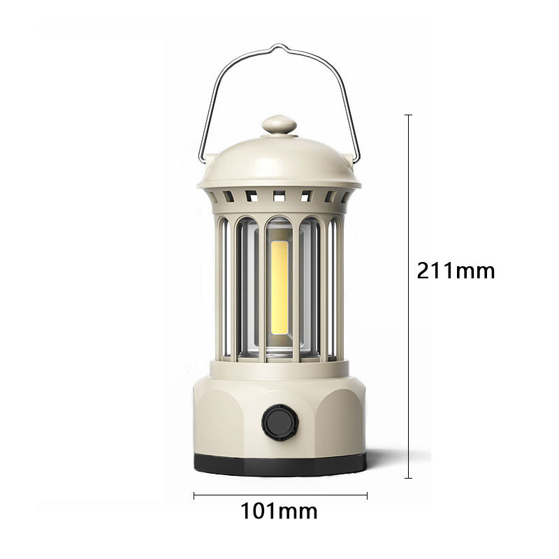 Portable Outdoor Camping Lantern COB Tent Light Retro Style