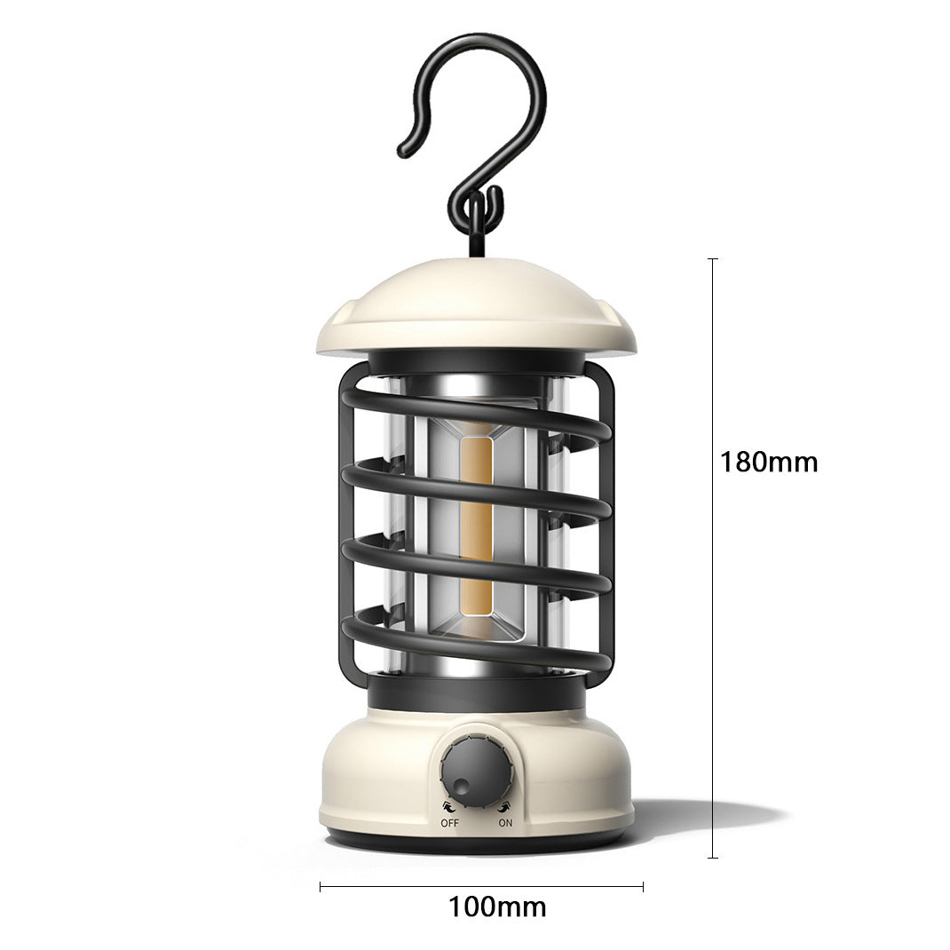 Portable Outdoor Camping Lantern COB Tent Light Retro Style