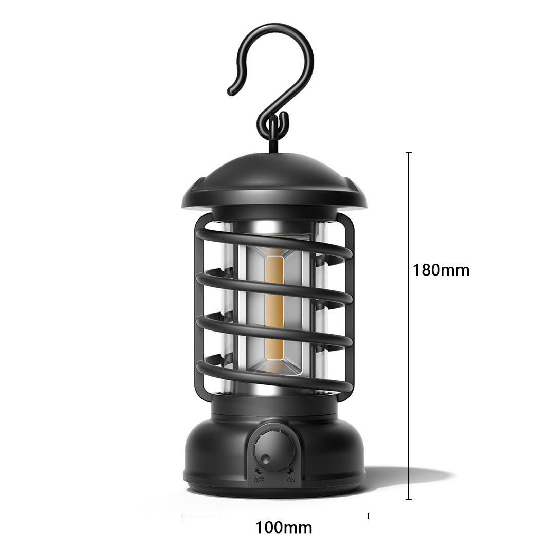 Portable Outdoor Camping Lantern COB Tent Light Retro Style