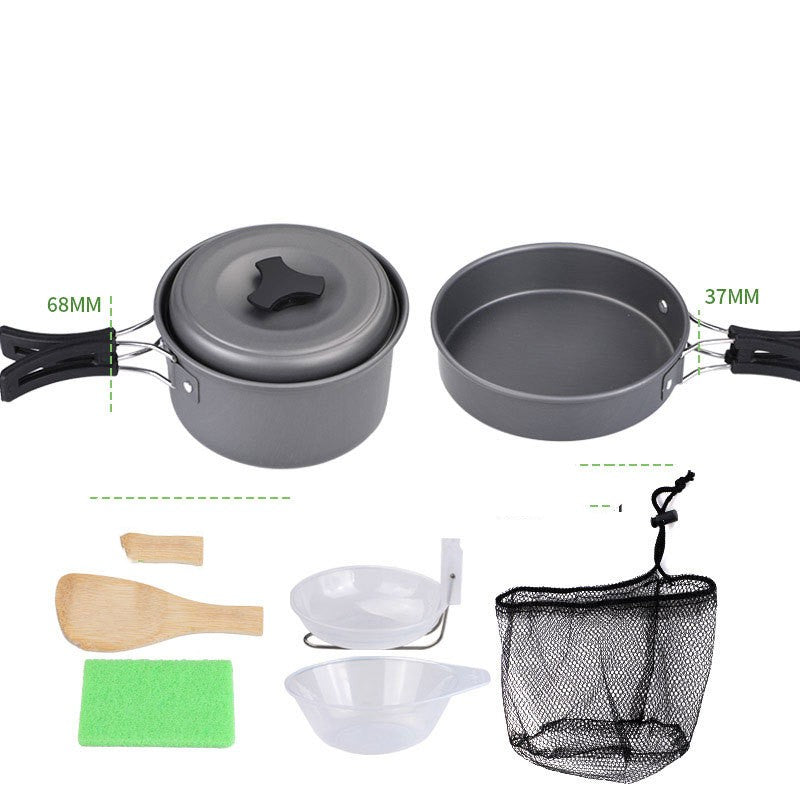 Outdoor Camping Single Pot Aluminum Alloy Cookware