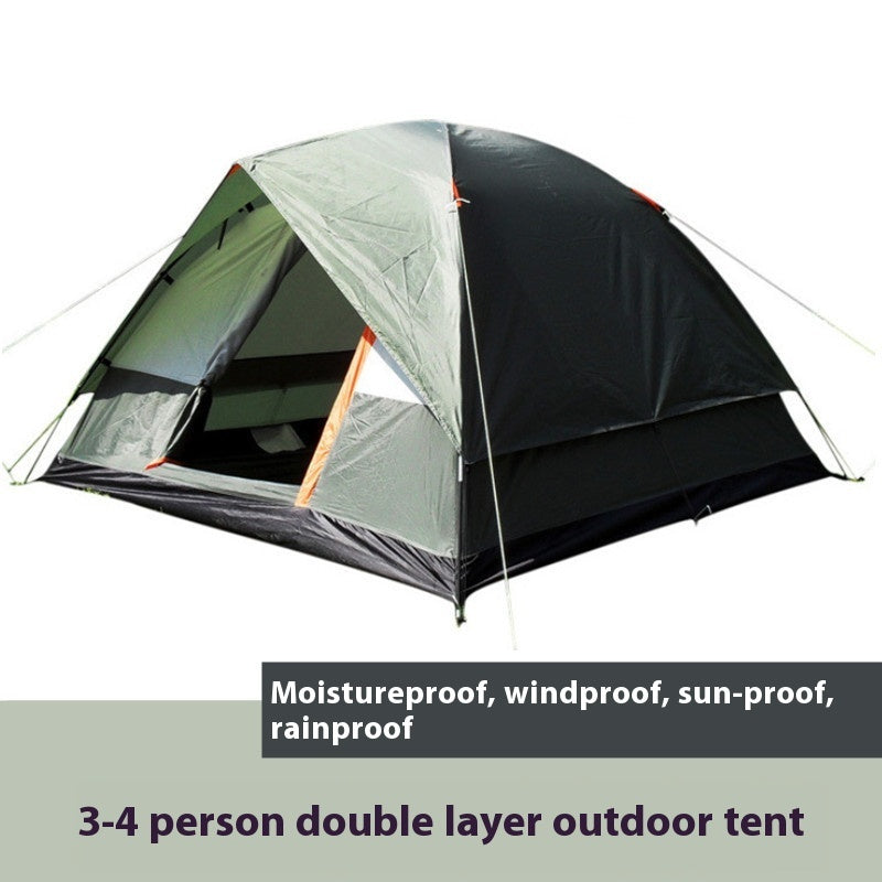 Waterproof Double-Layer Outdoor Camping Tent Rainproof Family Travel Shelter