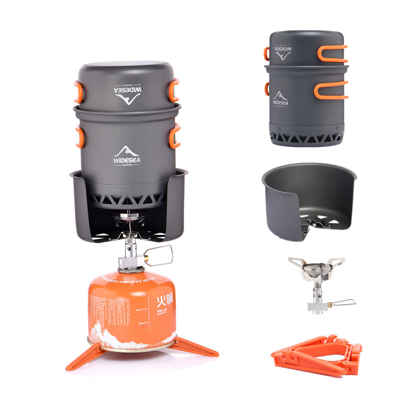 Outdoor Camping Cookware Set Heat-Collecting Cooking Gear
