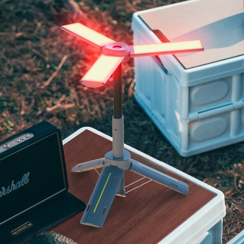 Multifunctional Rechargeable Camping Lantern With Three-Leaf Bracket