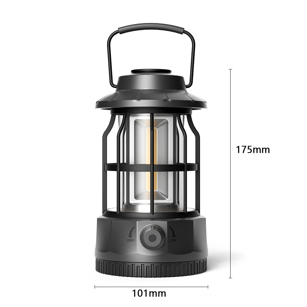 Portable Outdoor Camping Lantern COB Tent Light Retro Style