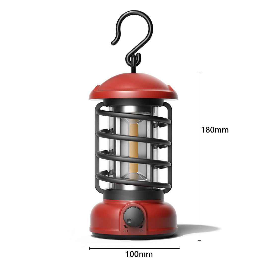 Portable Outdoor Camping Lantern COB Tent Light Retro Style