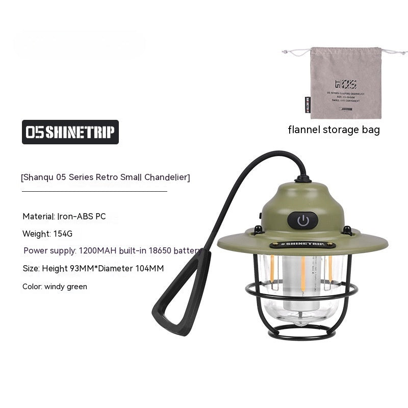 Outdoor Camping Lantern Pine Cone Chandelier Light