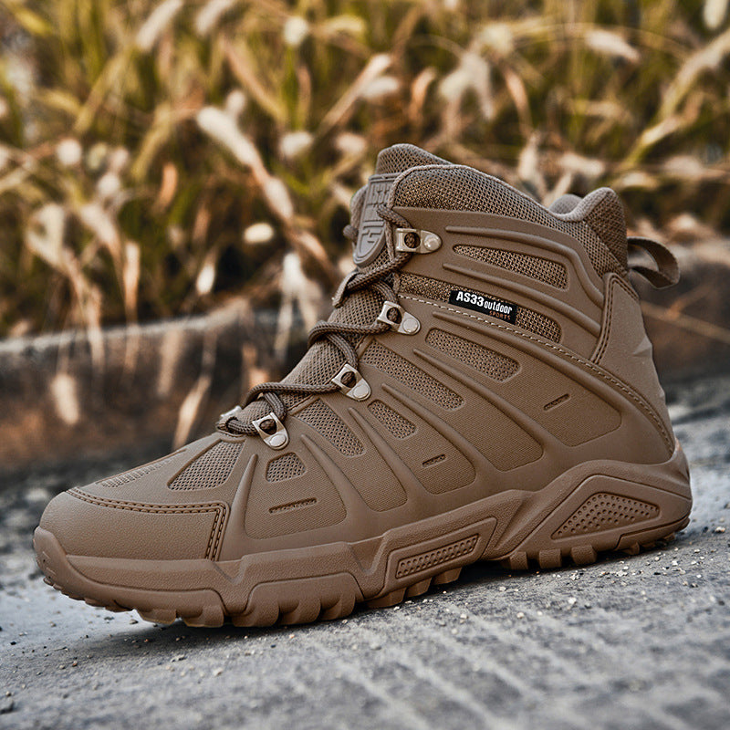 Outdoor High-Top Combat Hiking Shoes Non-Slip Shock-Absorbing