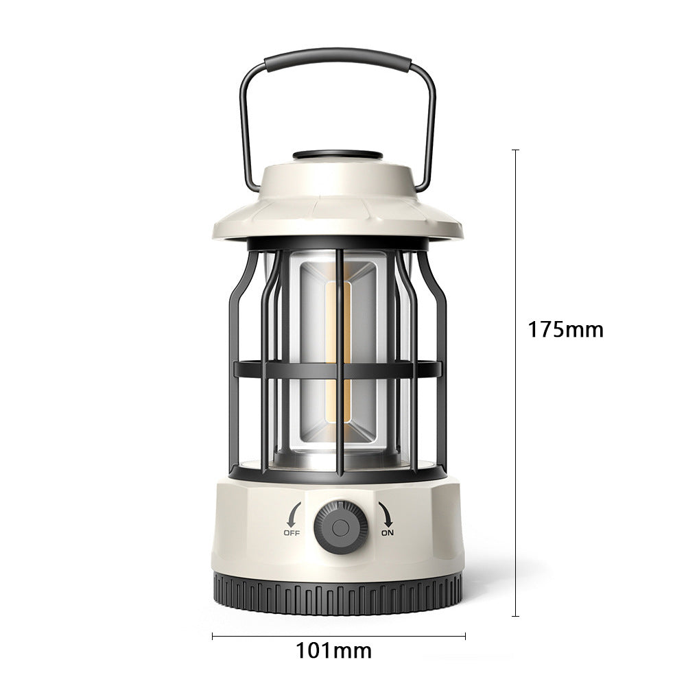 Portable Outdoor Camping Lantern COB Tent Light Retro Style