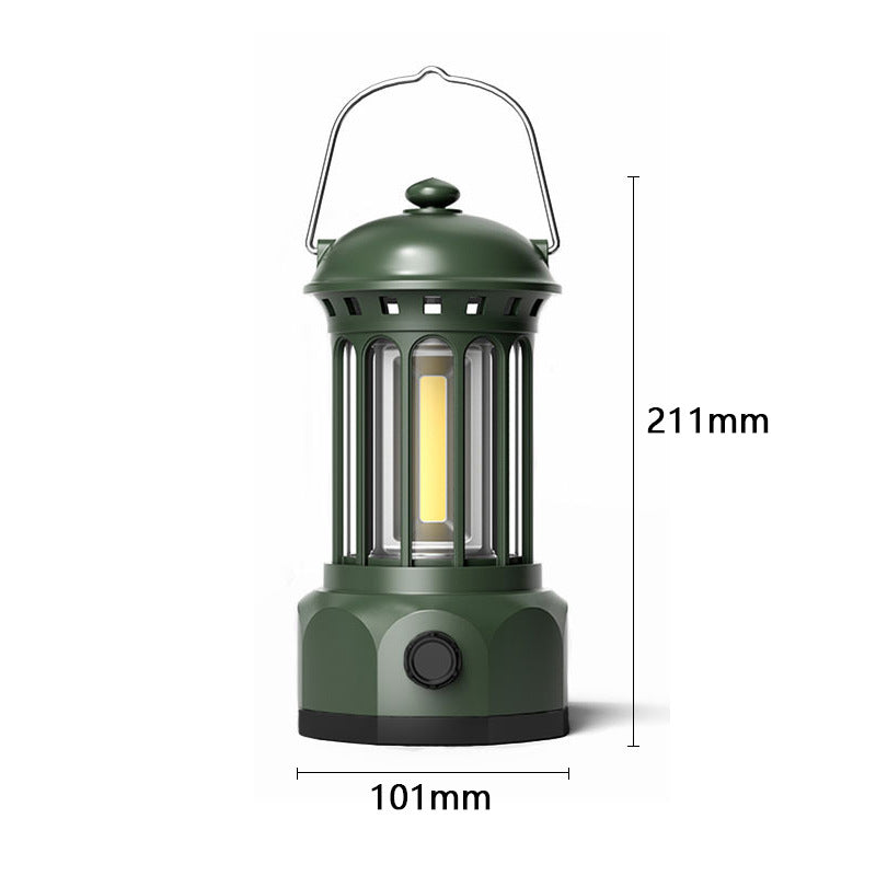 Portable Outdoor Camping Lantern COB Tent Light Retro Style
