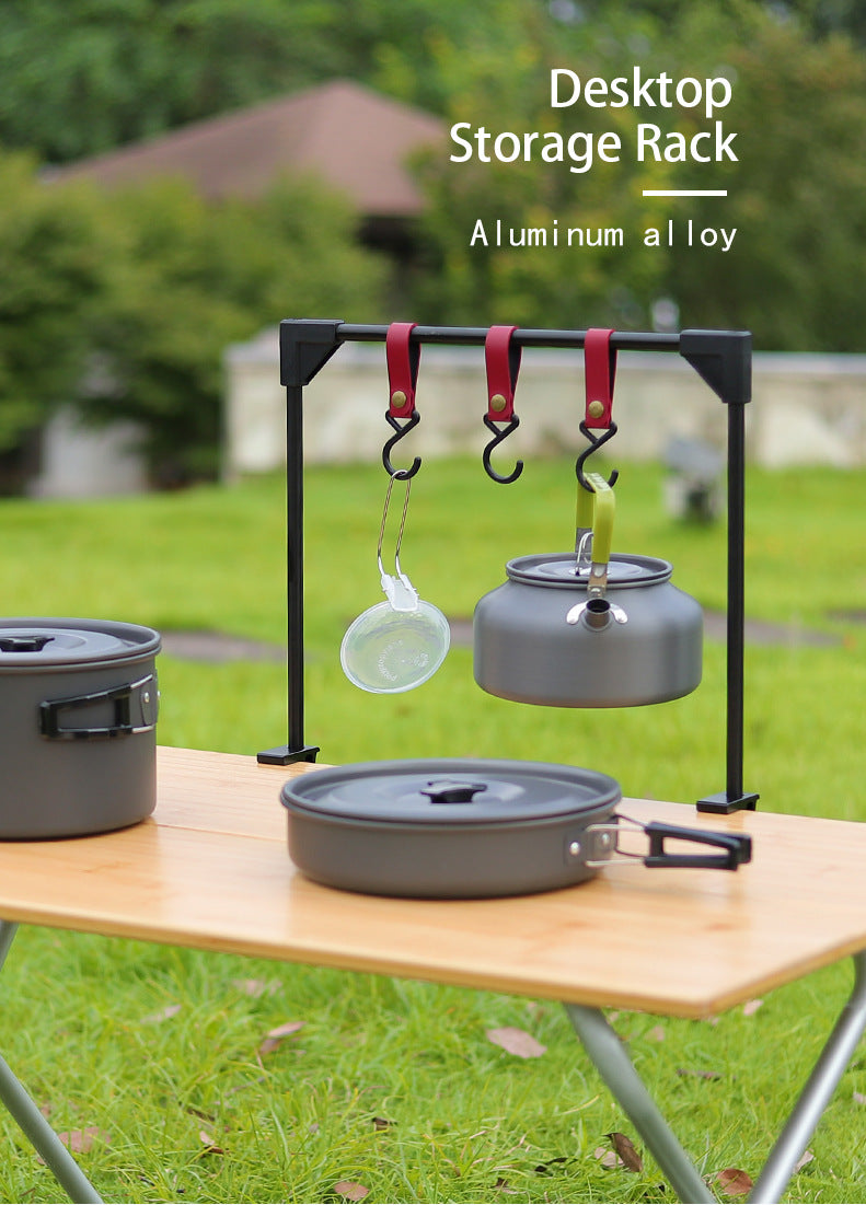 Outdoor Camping Adjustable Hanging Rack For Pots And Cookware