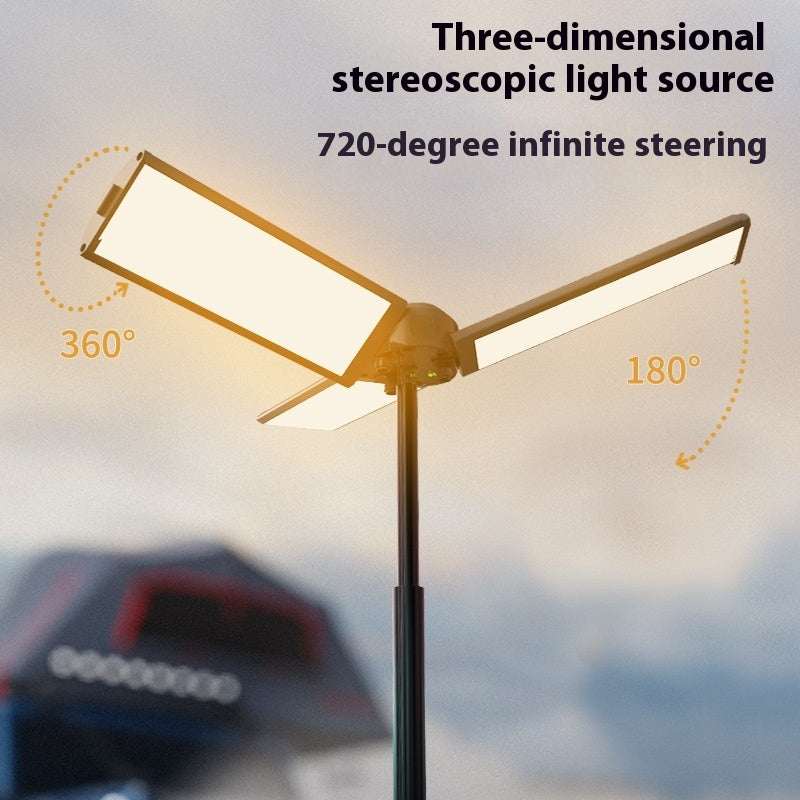 Multifunctional Rechargeable Camping Lantern With Three-Leaf Bracket