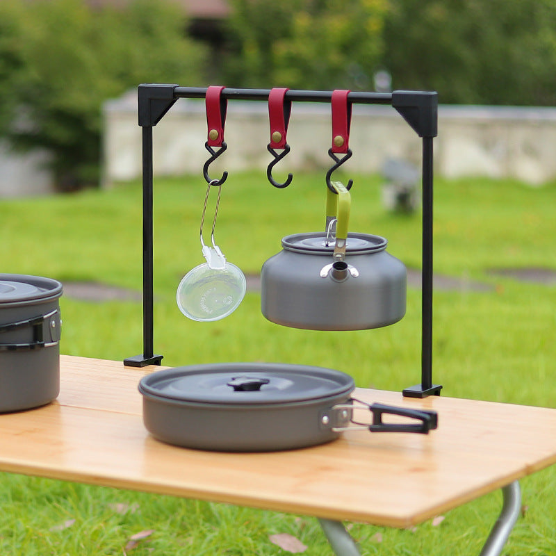 Outdoor Camping Adjustable Hanging Rack For Pots And Cookware