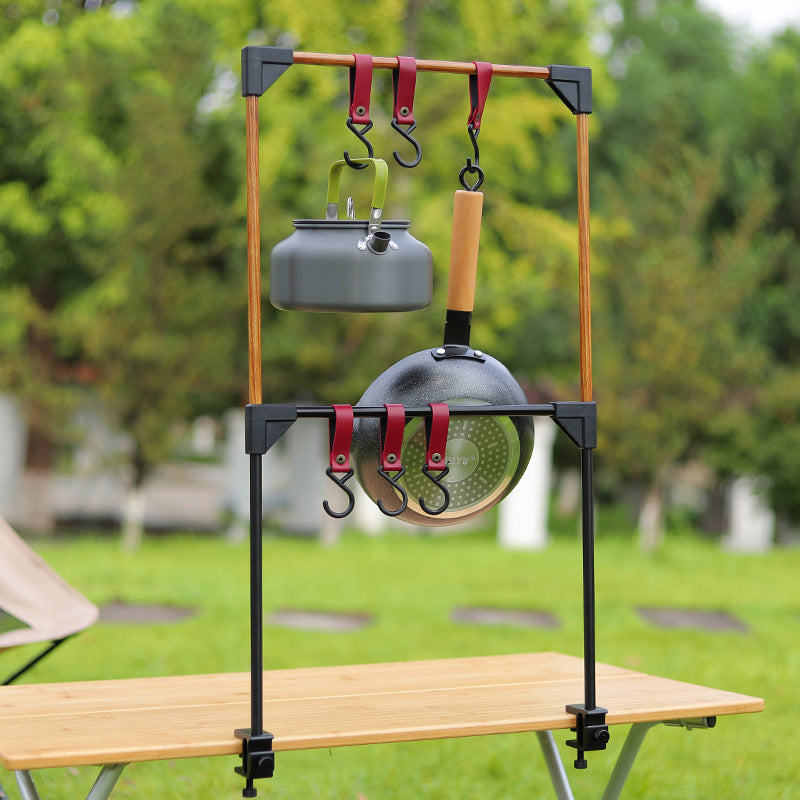 Outdoor Camping Adjustable Hanging Rack For Pots And Cookware